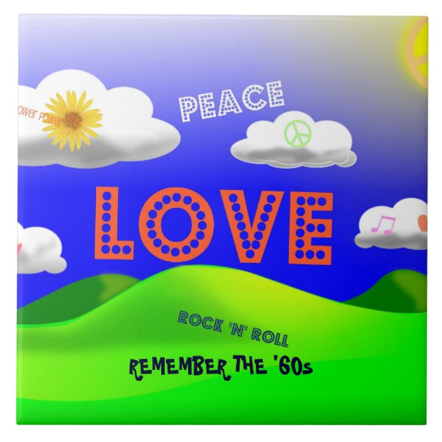 Remember the 1960s, colourful design, ceramic tile (Front)