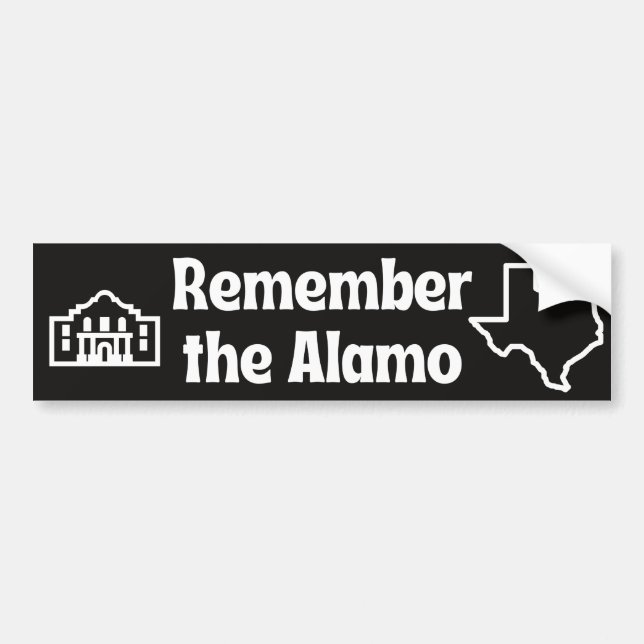 Remember the Alamo Texas Themed Bumper Sticker (Front)