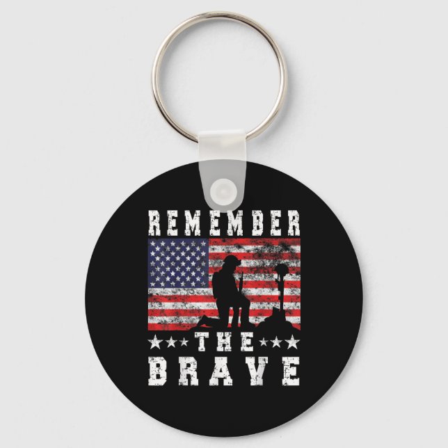 Remember The Brave - Memorial Day  Key Ring (Front)