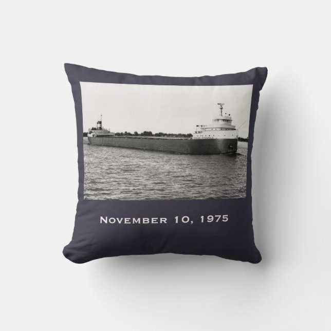 Remember the Edmund Fitzgerald Cushion (Front)