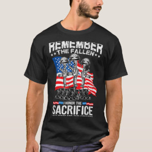 Remember The Fallen Honour The Sacrifice Veteran T-Shirt