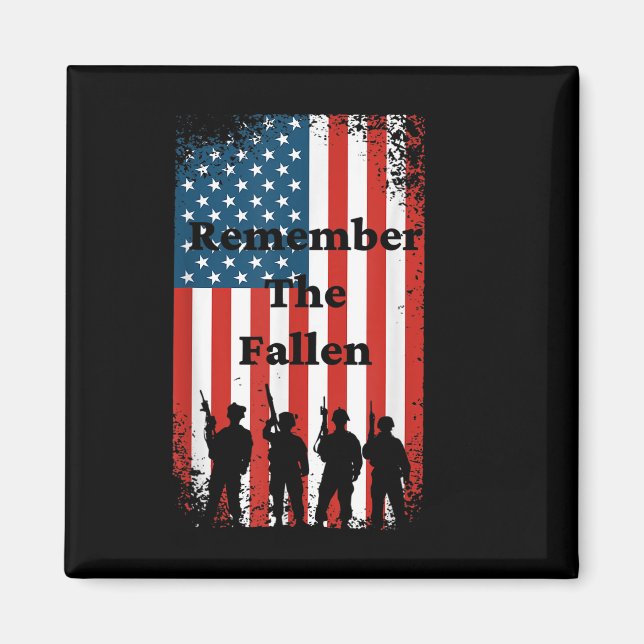 Remember The Fallen Memorial Day American Flag Sol Magnet (Front)