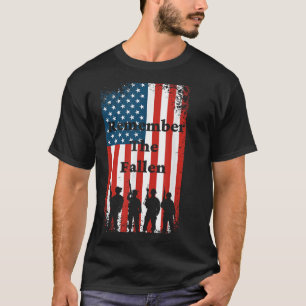 Remember The Fallen Memorial Day American Flag Sol T-Shirt
