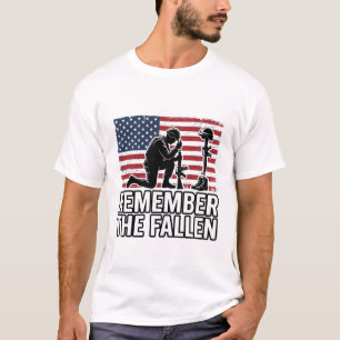 Remember The Fallen Patriotic Memorial Vector Desi T-Shirt