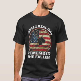 Remember The Fallen Veteran Military Happy Memoria T-Shirt