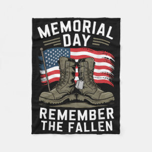 Remember The Fallen Veteran Military Vintage T-shi Fleece Blanket