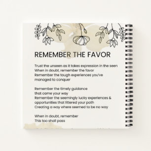 Remember The Favour - Grace Filled Uplifting Poem Notebook