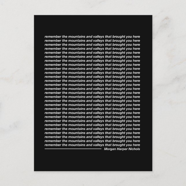 Remember the mountains and valleys postcard (Front)