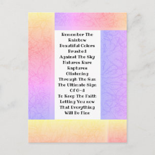 Remember The Rainbow Postcard