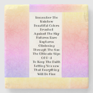 Remember The Rainbow Stone Coaster