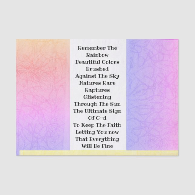 Remember The Rainbow Tissue Paper (Front)