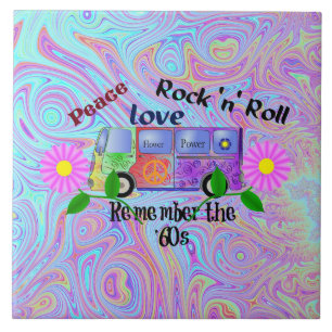 Remember the Sixties, psychedelic design, Ceramic  Ceramic Tile