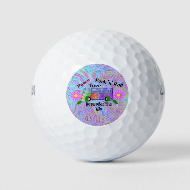 Remember the Sixties, psychedelic design, Golf Balls (Front)