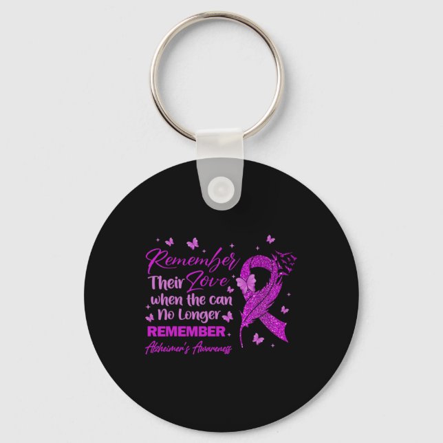 Remember Their Love Alzheimer's Awareness For Men  Key Ring (Front)