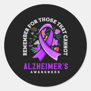 Remember those alzheimer's awareness support classic round sticker
