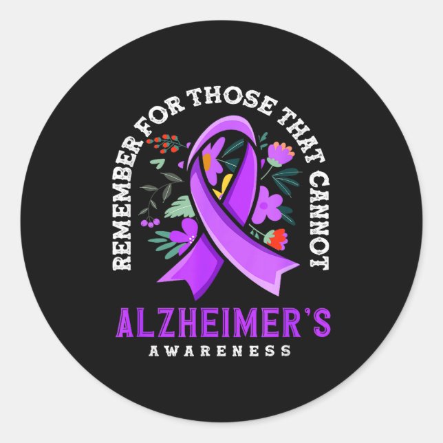 Remember those alzheimer's awareness support classic round sticker (Front)