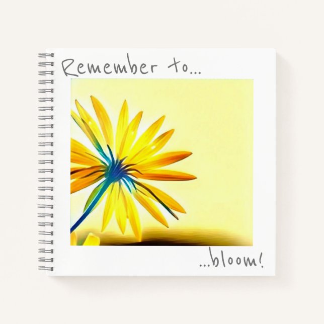 Remember to bloom Sunny Yellow Flower Notebook (Front)
