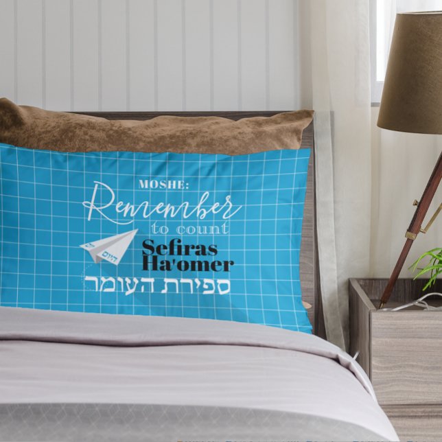 Remember to Count Sefiras Haomer Blue Aeroplane Pillowcase (Creator Uploaded)