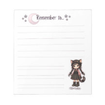 Remember To - Goth Cat Moon Notepad