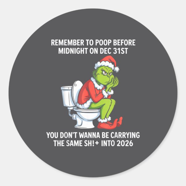Remember To Op Before Midnight On Dec 31st Funny Q Classic Round Sticker (Front)