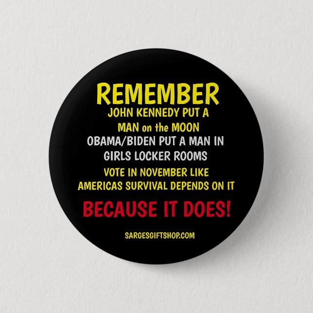 REMEMBER TO VOTE 6 CM ROUND BADGE (Front)