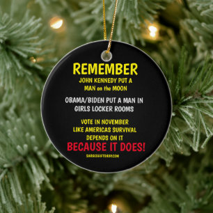 REMEMBER TO VOTE CERAMIC ORNAMENT