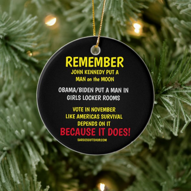 REMEMBER TO VOTE CERAMIC ORNAMENT (Tree)