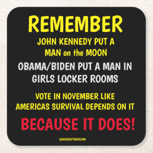 REMEMBER TO VOTE SQUARE PAPER COASTER