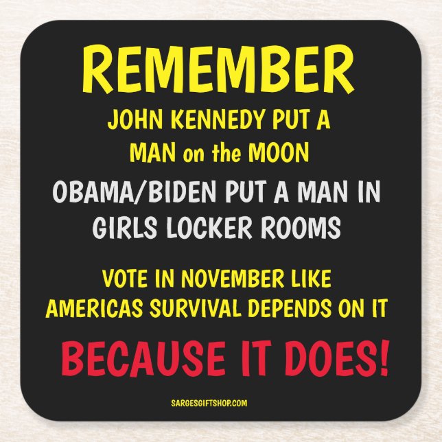 REMEMBER TO VOTE SQUARE PAPER COASTER (Front)