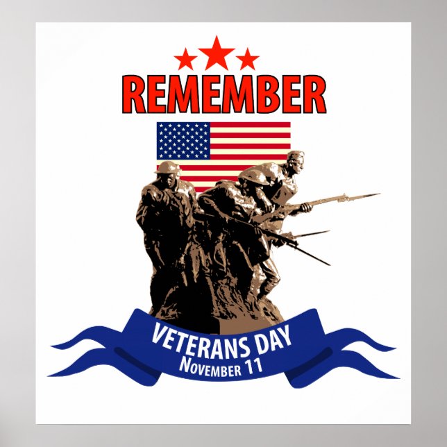 Remember Veterans Day Poster (Front)