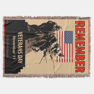 Remember Veterans Day Throw Blanket