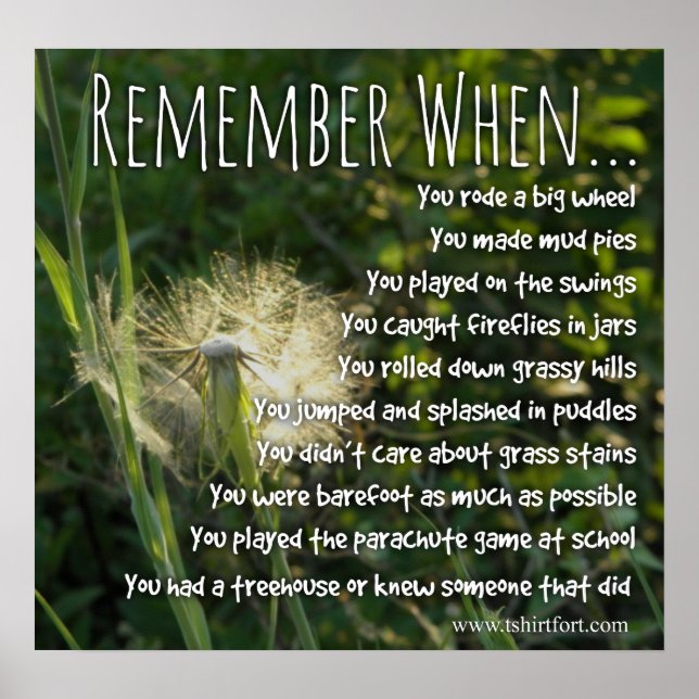 Remember When Childhood Memories Poster (Front)