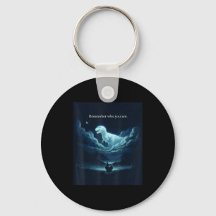 Remember who are inspirational dinosaur cloud art key ring