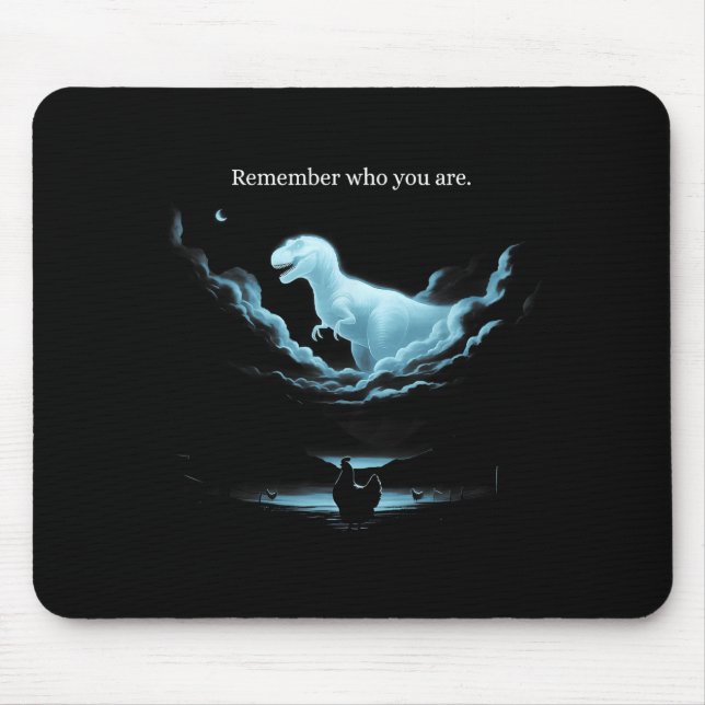 Remember Who Are You Dinosaur Chicken Meme Evoluti Mouse Pad (Front)