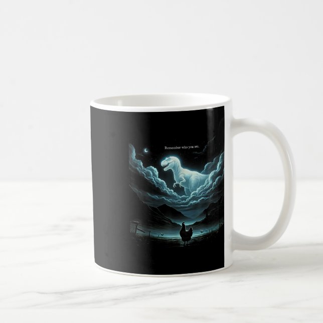 Remember Who You Are Chicken, Funny Evolution Joke Coffee Mug (Right)