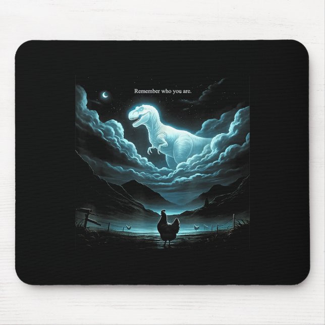 Remember Who You Are Chicken, Funny Evolution Joke Mouse Pad (Front)