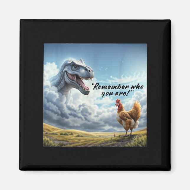 Remember Who You Are Dinosaur Chicken  Magnet (Front)