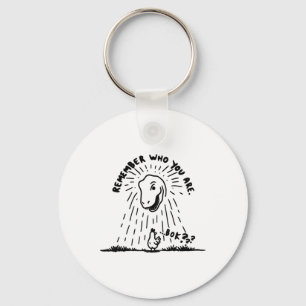 Remember Who You Are Funny Chicken Shirt Dinosaur Key Ring
