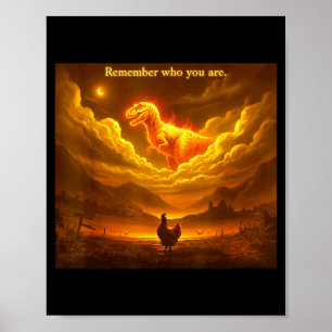 Remember Who You Are Funny Evolution Meme Chicken  Poster