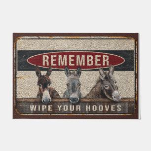 Remember Wipe Your Hooves Rug, Animal  Doormat