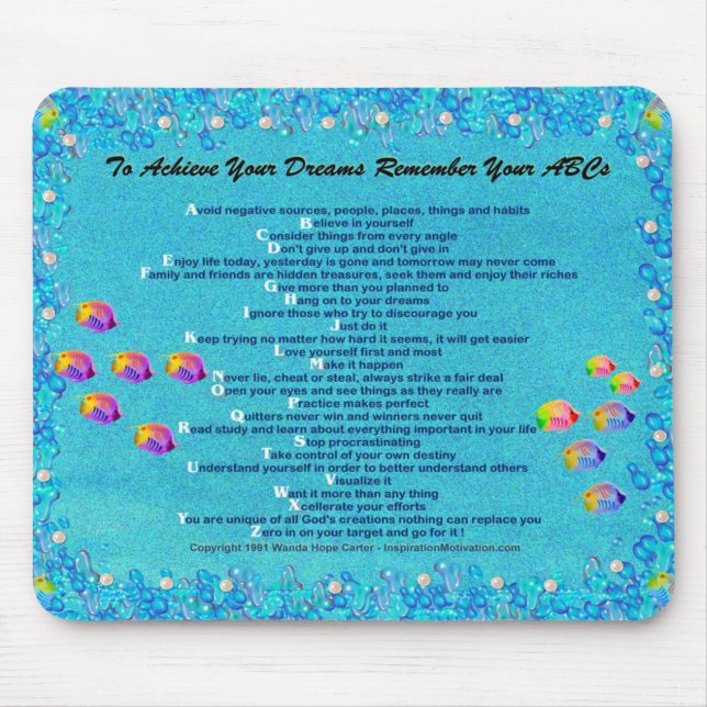 "... Remember Your ABCs" underwater scene Mousepad (Front)