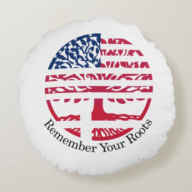 remember yours roots round cushion (Back)