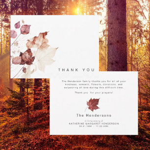 Rememberance Fall Foliage Funeral Thank You Card