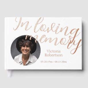 Rememberance Keepsake Modern  Memorial Funeral Guest Book