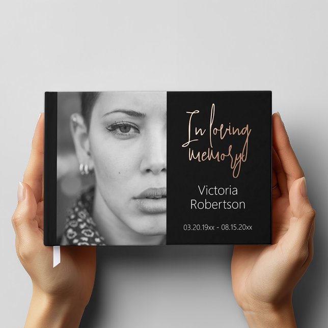 Rememberance Keepsake Modern  Memorial Funeral Guest Book (Perfect memorial keepsake)