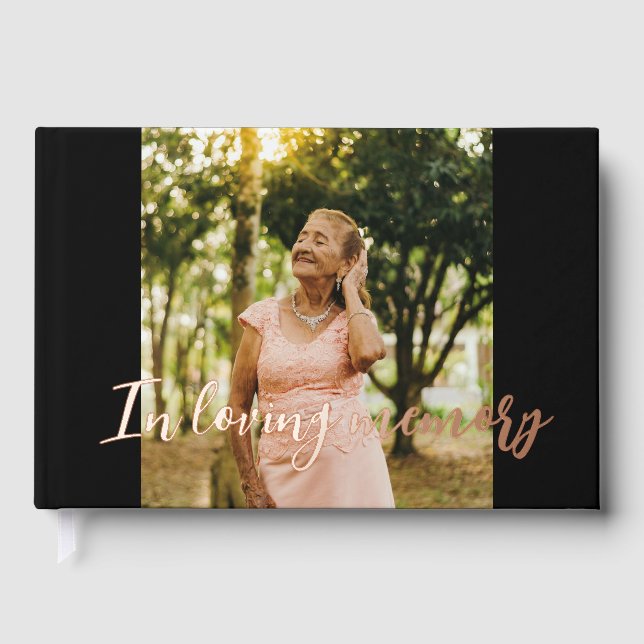 Rememberance Keepsake Modern  Memorial Funeral Guest Book (Front)