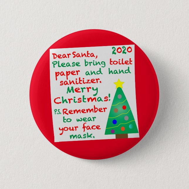 Remembering 2020 Christmas 6 Cm Round Badge (Front)