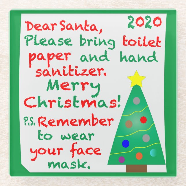 Remembering 2020 Christmas Glass Coaster (Front)