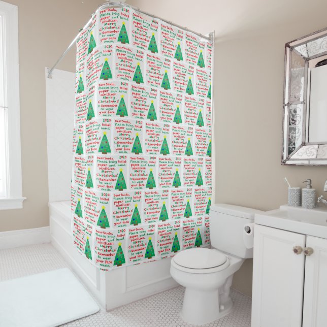 Remembering 2020 Christmas Shower Curtain (In Situ)