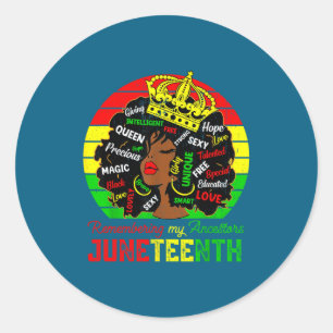 Remembering ancestors juneteenth celebrate black classic round sticker